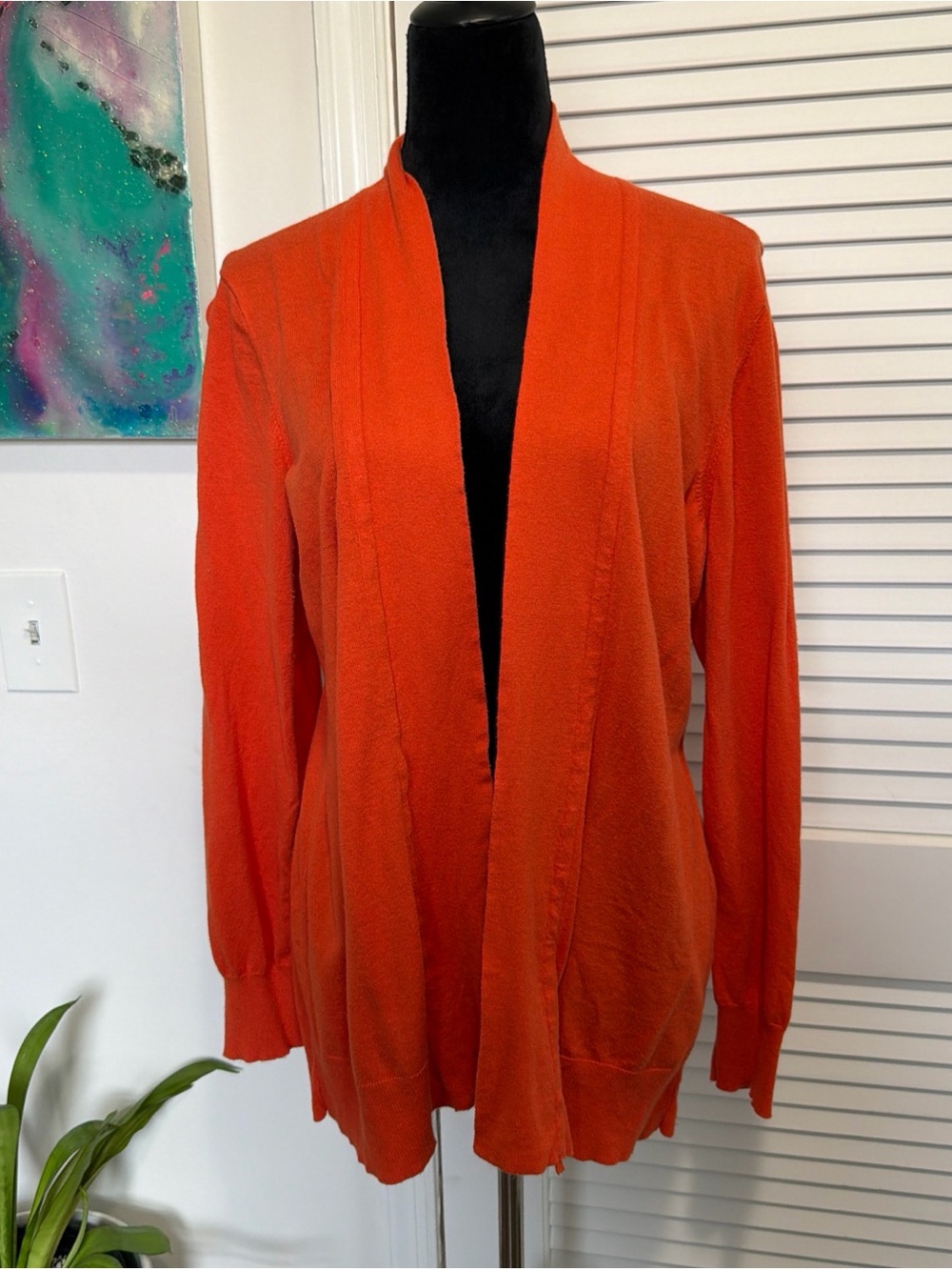 Lauren Ralph Lauren Orange Open Front Cardigan - Size XL